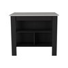 Tuhome Cala Kitchen Island, Four Legs, Three Shelves, Black/Ibiza Marble AWZ6538